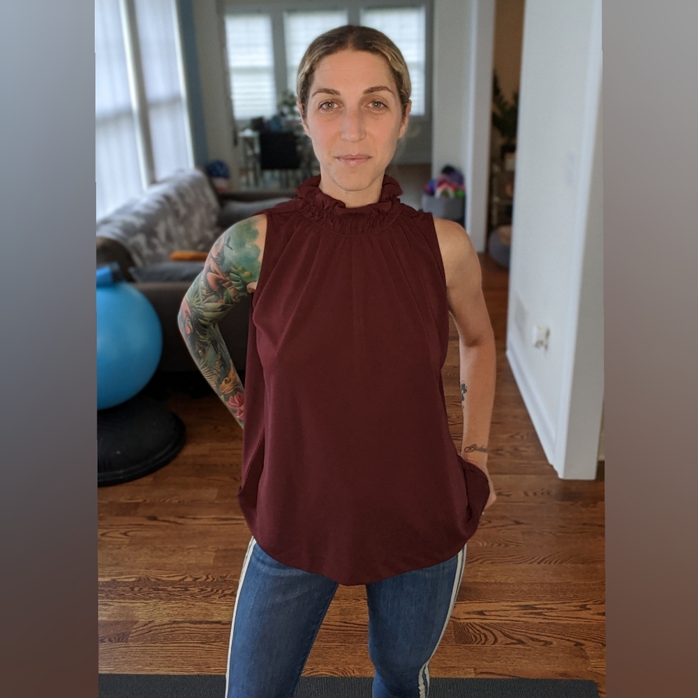 LOFT High Neck Sleeveless Blouse